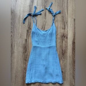 Reformation Tie-Strap Mini Dress Blue Size 2